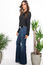 Selah Lace Up Top - Black - Haute & Rebellious