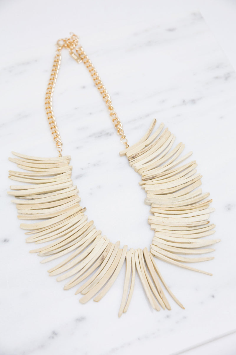 Monse Tribal Wood Necklace - Haute & Rebellious