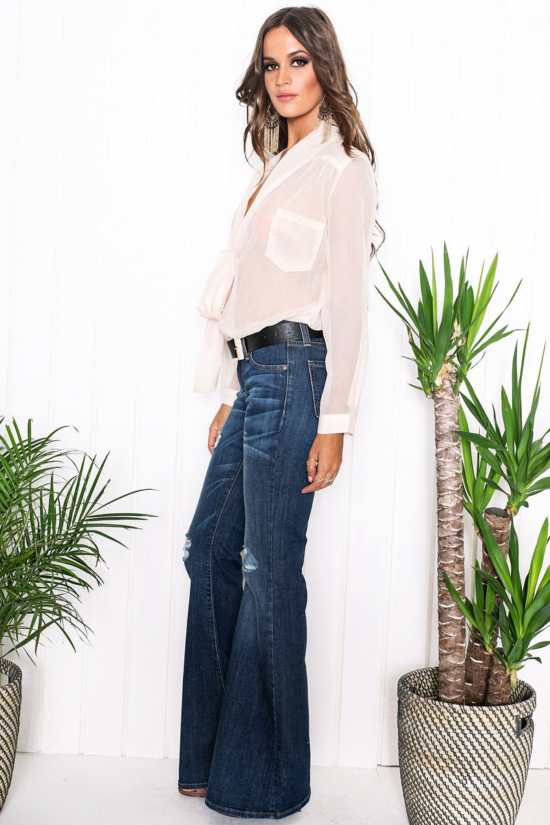Mollin Sheer Blouse - Ivory - Haute & Rebellious