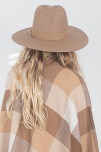 Suede Flat Brim Hat - Taupe