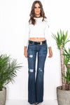 Riya Long Sleeve Crop Top - White - Haute & Rebellious