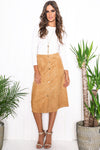 Sabina Suede Midi Skirt - Haute & Rebellious