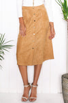 Sabina Suede Midi Skirt - Haute & Rebellious