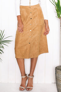 Sabina Suede Midi Skirt - Haute & Rebellious