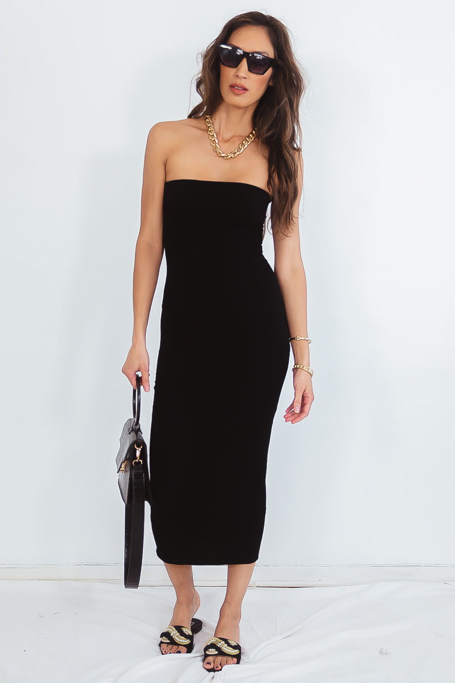 Tube Long Dress SMALL / Black / 555 Tube Long Dress SMALL / Black / 555