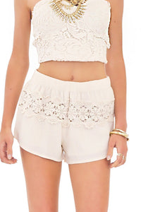 EMMA LACE DETAIL SHORTS - Natural - Haute & Rebellious