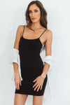 Long Stretch Camisole Dress - Black