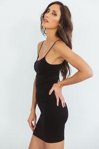 Long Stretch Camisole Dress - Black