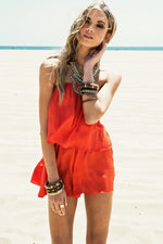 Lorey Layered Romper - Coral - Haute & Rebellious