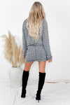 Plaid Pattern Tweed Jacket & Bodycon Skirt
