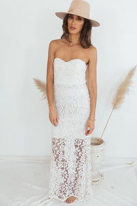 Lace Maxi Dress - White