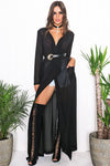 Emy Draped Sheer Cover-Up - Black - Haute & Rebellious