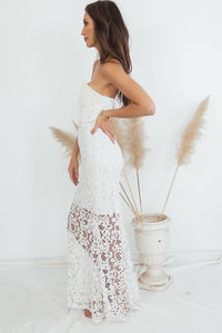 Lace Maxi Dress - White