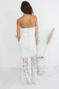 Lace Maxi Dress - White