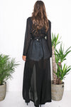 Emy Draped Sheer Cover-Up - Black - Haute & Rebellious