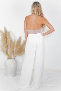 Soft Raya High-Waisted Wide-Leg Pant - White