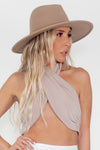 Halter Crop Top - Beige