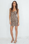 Snake-print Bodycon Mini Dress