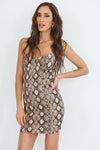 Snake-print Bodycon Mini Dress