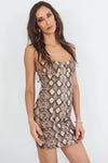 Snake-print Bodycon Mini Dress