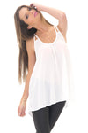 BAYLOR CHIFFON TANK - White - Haute & Rebellious