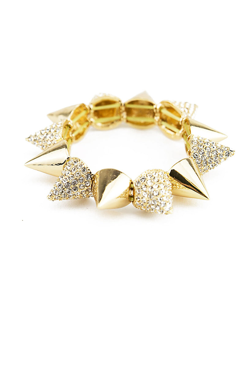 HEAVY SPIKES CRYSTALED BRACELET - Haute & Rebellious