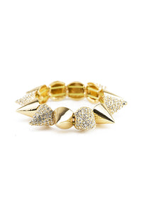 HEAVY SPIKES CRYSTALED BRACELET - Haute & Rebellious