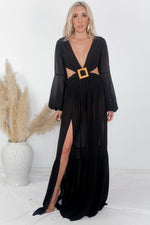 Cut-out Maxi Dress - Black