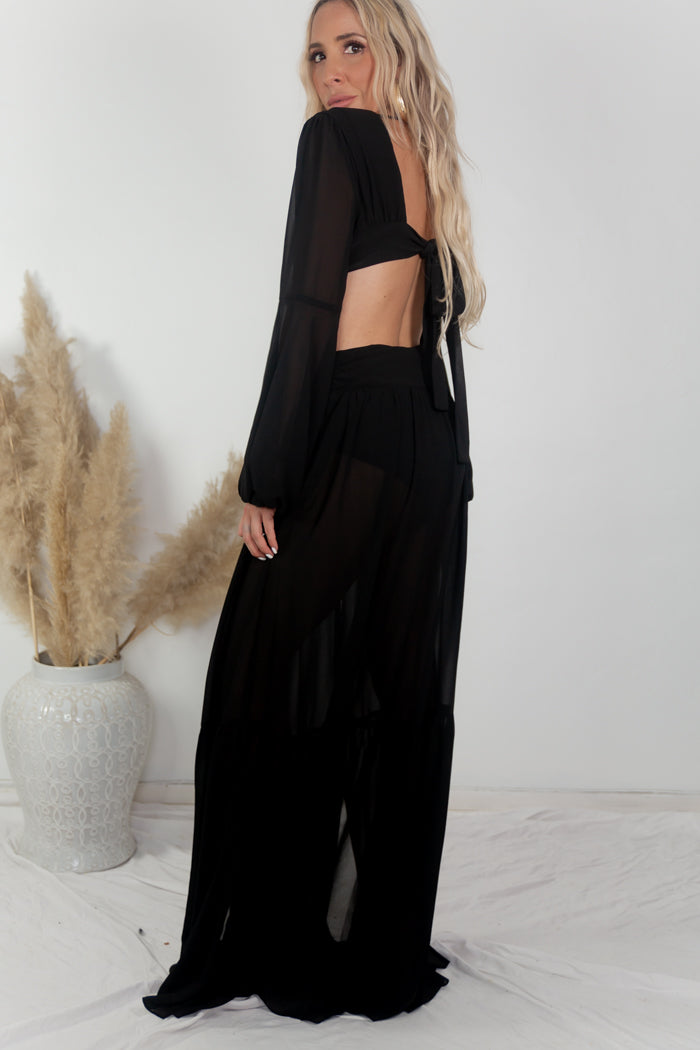 Cut-out Maxi Dress - Black