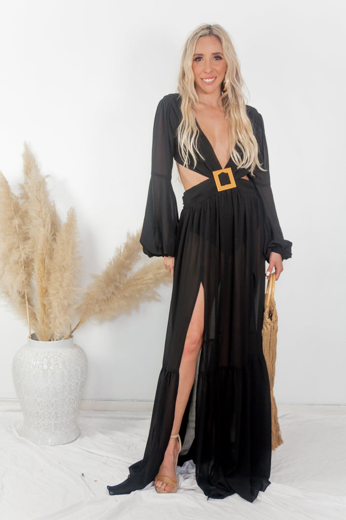 Cut-out Maxi Dress - Black