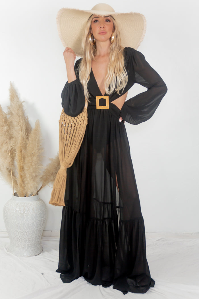 Cut-out Maxi Dress - Black