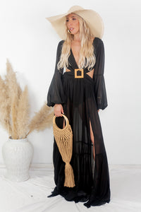 Cut-out Maxi Dress - Black