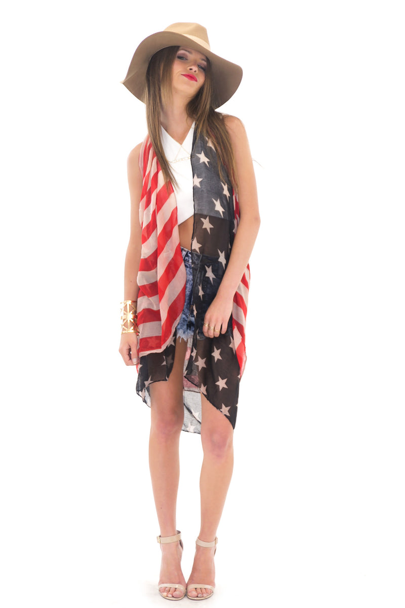 VINTAGE AMERICAN FLAG SCARF - Haute & Rebellious