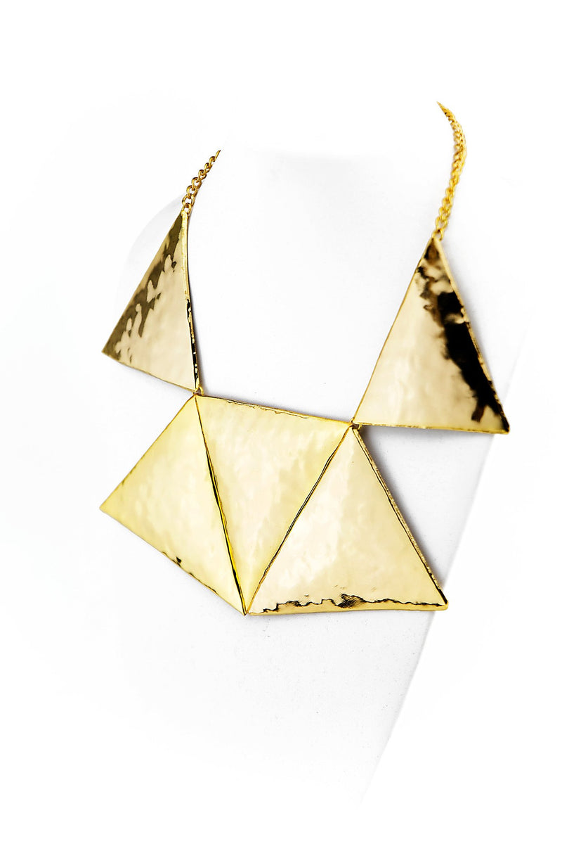 MELTED GOLD TRIANGLE NECKLACE - Haute & Rebellious
