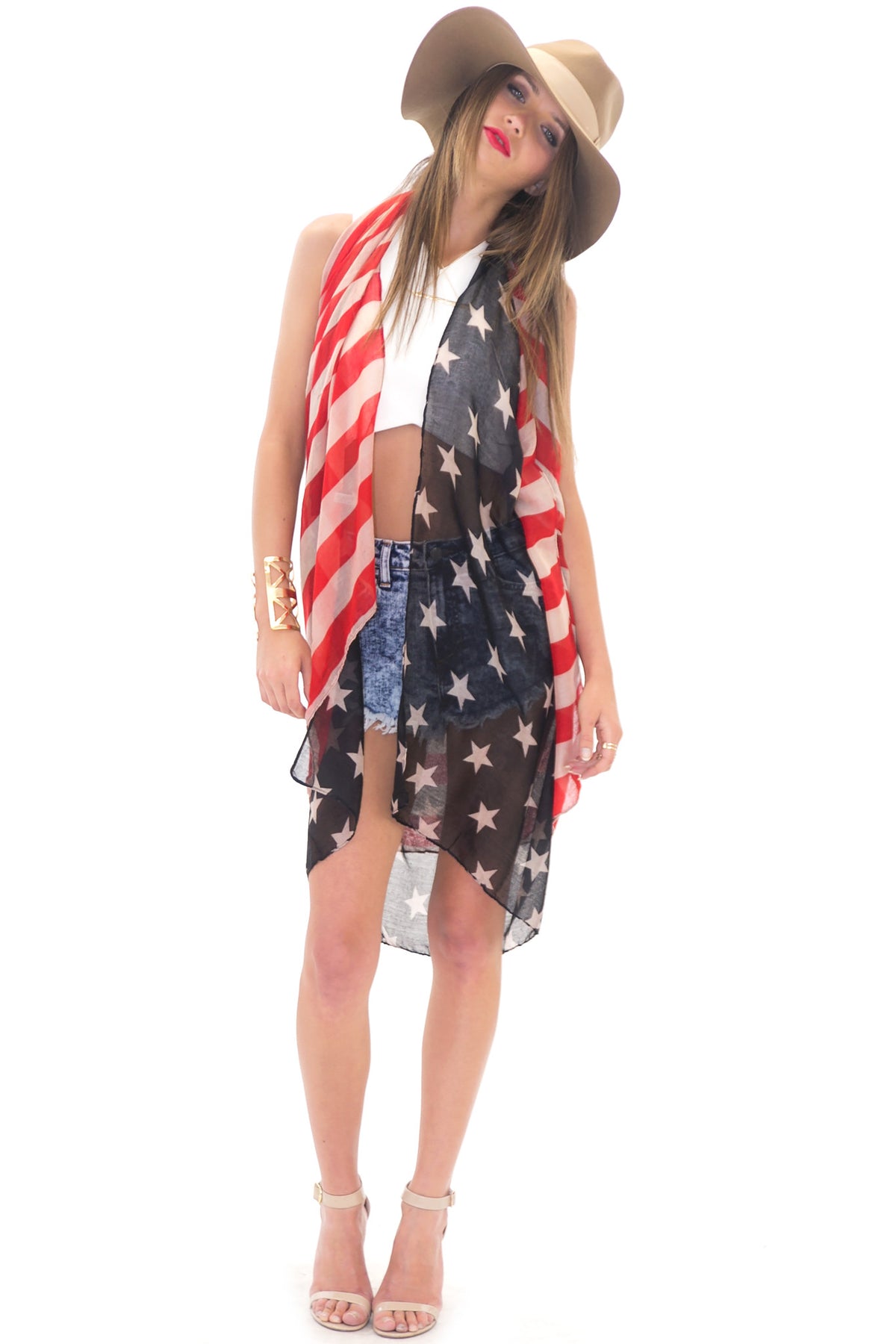 VINTAGE AMERICAN FLAG SCARF - Haute & Rebellious