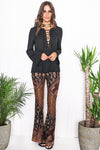 Selah Lace Up Top - Black - Haute & Rebellious