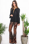 Selah Lace Up Top - Black - Haute & Rebellious