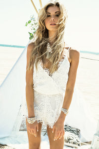 Playa Blanca Lace Romper - White - Haute & Rebellious