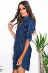Roselle Denim Shift Dress - Haute & Rebellious