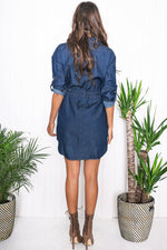 Roselle Denim Shift Dress - Haute & Rebellious