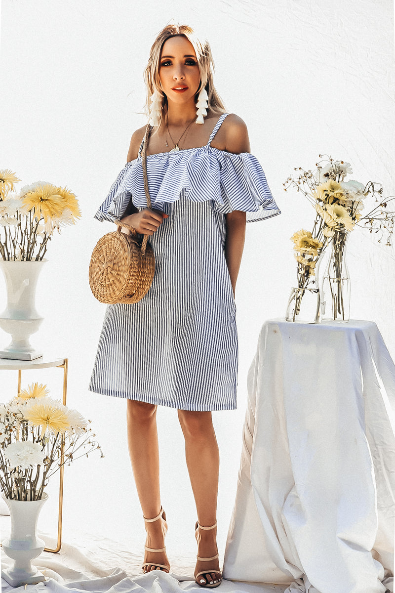 Summer Vacay Striped Ruffle Dress