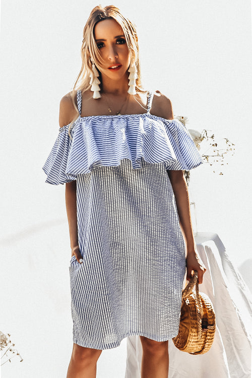 Summer Vacay Striped Ruffle Dress
