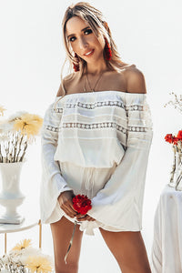 Off-Shoulder Bell Sleeve Romper