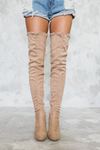 Heart on Fire Thigh High Boots - Nude - Haute & Rebellious