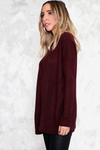 Basic Knit Sweater - Maroon