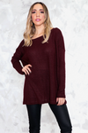 Basic Knit Sweater - Maroon