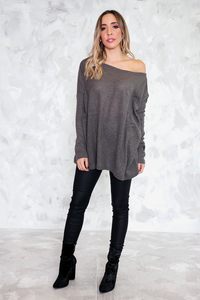 Basic Knit Sweater - Dark Grey