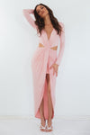 Lora High Slit Maxi Dress - Pink