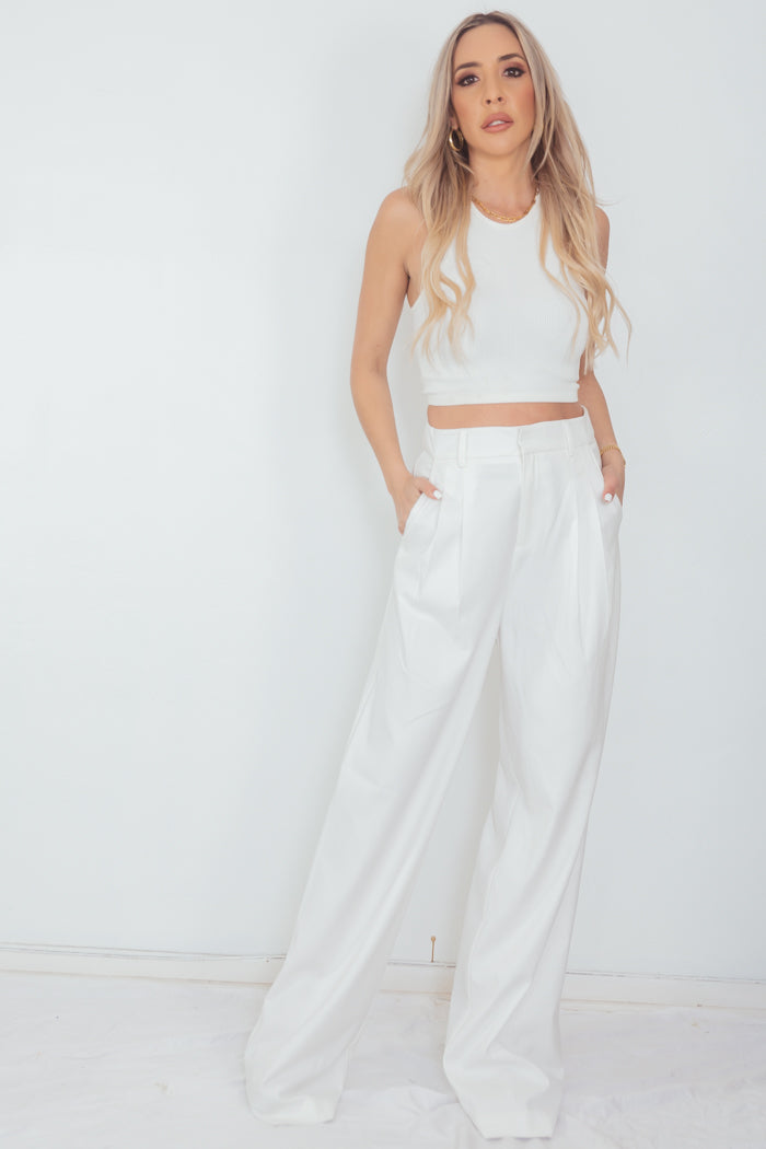 Pleated Wide Leg Pant