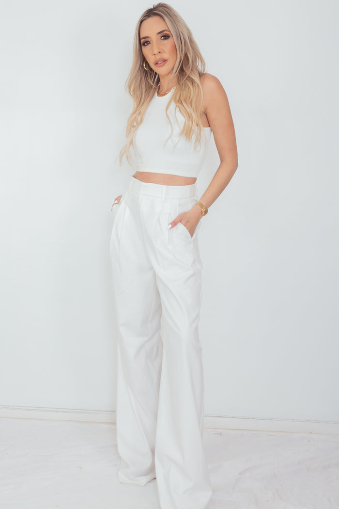 Pleated Wide Leg Pant